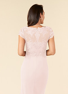 Azazie Carmen Mother of the Bride Dresses Blushing Pink Sheath Lace Dress image6