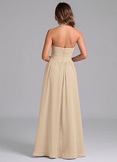 Azazie Darlyn Essayer des robes à la maison Robe Trapèze en Mousseline de soie Encolure en Forme de Cœur Bleu Poussiéreux image2