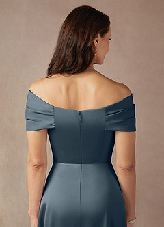 Azazie Amelia Mother of the Bride Dresses Twilight A-Line Off the Shoulder Stretch Satin Dress image8