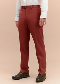 front James Terracotta Structured Stretch Dress Pants