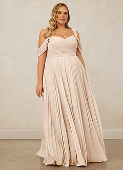 Christian Siriano Bridal for Azazie 1013 Bridesmaid Dresses White Alabaster A-Line Off the Shoulder Chiffon Dress image10