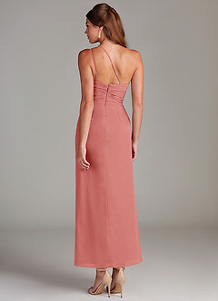 Azazie Eren 신부 들러리 드레스 인어 한쪽 어깨 쉬폰 발목 길이 드레스 image7