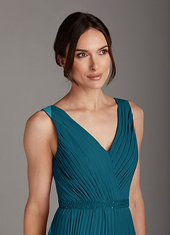 Azazie Kris Mother of the Bride Dresses Ink Blue A-Line Sequins Chiffon Dress image6