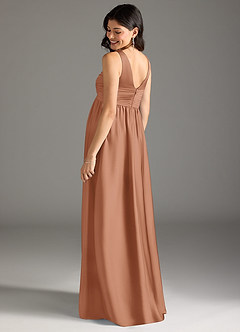Azazie Yetta Abiti da damigella d'onore premaman Abito A-Line Plissettato Raso Elasticizzato Floor-Length image3