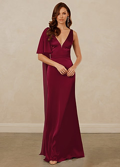 Christian Siriano Bridal for Azazie 1011 Bridesmaid Dresses Burgundy Mermaid Bow Stretch Satin Dress image3