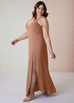 Azazie Manila Bridesmaid Dresses Bronzer Sheath V-Neck Chiffon Dress image9