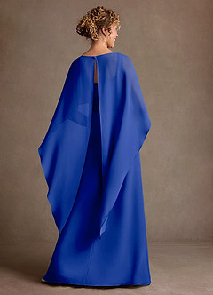 Azazie Marilla 신부의 어머니 드레스 A라인 주름진 쉬폰 플로어 길이 드레스 image3