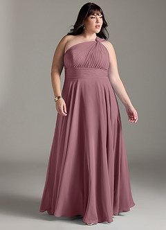 Azazie Charlize Bridesmaid Dresses Amethyst A-Line One Shoulder Chiffon Dress image9