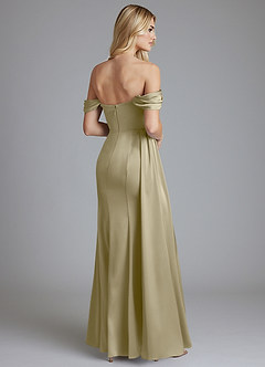Azazie Amyra Bridesmaid Dresses Moss Green Mermaid Off the Shoulder Stretch Satin Convertible Dress image2