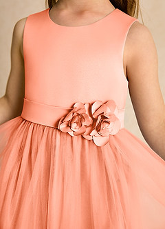 Azazie Miracle Flower Girl Dresses Sunset A-Line Bow Matte Satin Dress image6