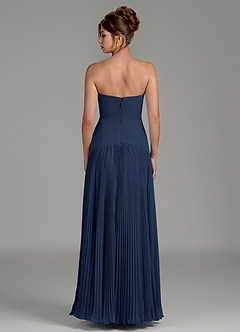 Azazie Yuliana Bridesmaid Dresses Dark Navy A-Line Strapless Chiffon Dress image2
