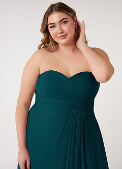 Azazie Arabella Allure Vestidos de damas de honor Vestido de Pino de Gasa de Corte en A Convertible con Escote de Corazón image18
