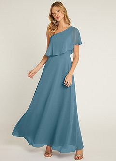 Azazie Lizzy Bridesmaid Dresses Bermuda A-Line One Shoulder Chiffon Dress image5