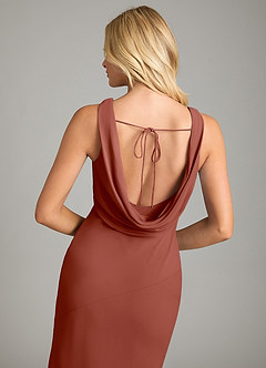 Azazie Rylina Bridesmaid Dresses Auburn Mermaid Pleated Chiffon Dress image2