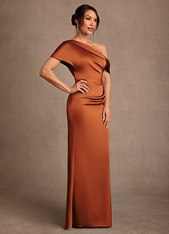 Azazie Rutha Kleider für die Brautmutter Etui One-Shoulder Stretch-Satin Kleid Kanel image3