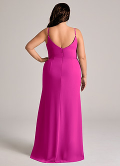 Azazie Deandra Bridesmaid Dresses Fuchsia Mermaid Pleated Chiffon Dress image8