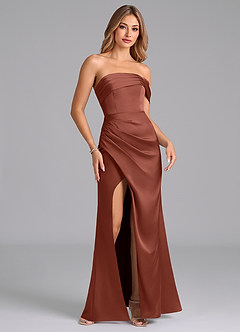 Azazie Lisbeth Bridesmaid Dresses Auburn Mermaid Off the Shoulder Stretch Satin Convertible Dress image4