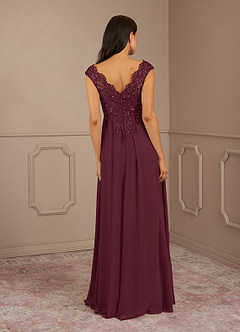 Azazie Amethyst Mother of the Bride Dresses Cabernet A-Line V-Neck Sequins Chiffon Dress image6