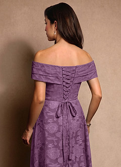 Azazie New Britain Mère de la mariée Robes Robe Trapèze en Blumen-Burnout Plissée Glycine image7