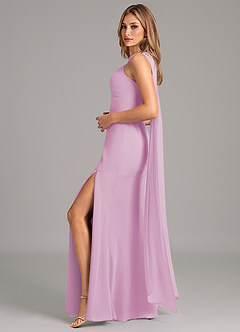 Azazie Kinsley Abiti da Damigella Abito Sirena in Chiffon Plissettato Rosa Confetto image3