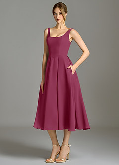 Azazie Amalie Bridesmaid Dresses Mulberry A-Line Pleated Chiffon Dress image1