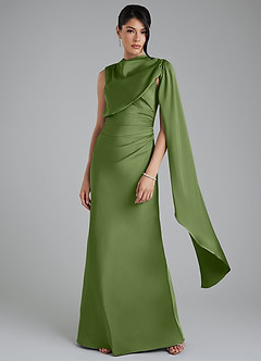 Azazie Taj Bridesmaid Dresses Juniper Mermaid Corset Stretch Satin Dress image4