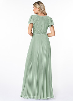Azazie Kara Modest Bridesmaid Dresses A-Line Pleated Chiffon Floor-Length Dress image2