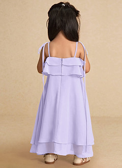 Azazie Temi Flower Girl Dresses Lilac A-Line Spaghetti Strap Chiffon Dress image9