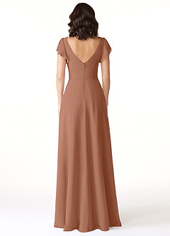 Azazie Omari Bridesmaid Dresses Bronzer A-Line Chiffon Dress image2