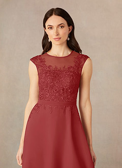 Azazie Klaus Mother of the Bride Dresses Rust A-Line Scoop Sequins Chiffon Dress image5