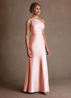 Azazie Haifa Suknie dla Matki Panny Młodej Syrena Jedno ramię Satyna elastyczna Długość podłogi Sukienka image3