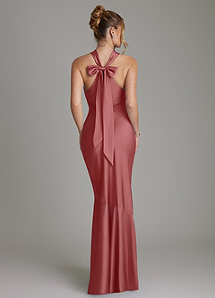 Azazie Reign Bridesmaid Dresses Antique Rose Mermaid Pleated Stretch Satin Dress image2