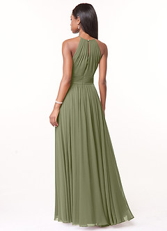Azazie Cherish Bridesmaid Dresses Pistachio A-Line Pleated Chiffon Dress image2