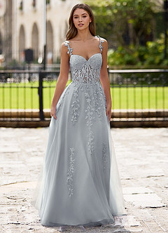 Dreamscape Silver A-line Prom Dress image5