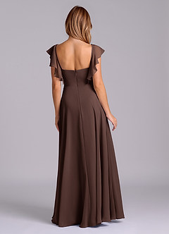 Azazie Leilani Bridesmaid Dresses Ganache A-Line Pleated Chiffon Dress image2
