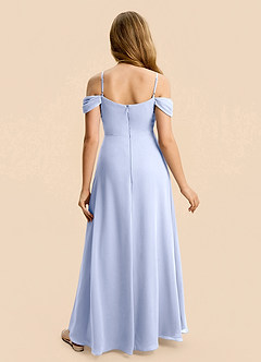 Azazie Lilly Junior Ice A-Line Pleated Chiffon Dress image2