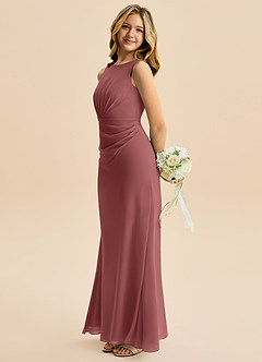 Azazie Floris Junior Amethyst A-Line Pleated Chiffon Dress image5