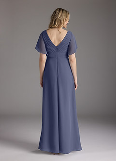 Azazie Alessa Mother of the Bride Dresses Stormy A-Line V-Neck Pleated Chiffon Dress image6