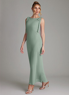 Azazie Luddie Final Sale Agave Mermaid Bow Chiffon Dress image1