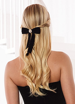 front Velvet Bow Hair Clip