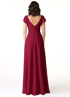 Azazie Omari Bridesmaid Dresses Burgundy A-Line Chiffon Dress image2