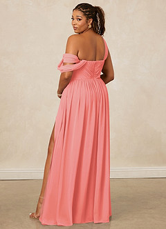 Christian Siriano Bridal for Azazie 1014 Bridesmaid Dresses Coral A-Line Off the Shoulder Chiffon Dress image11