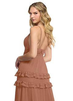 Azazie Rachel Bridesmaid Dresses Bronzer A-Line Chiffon Dress image5