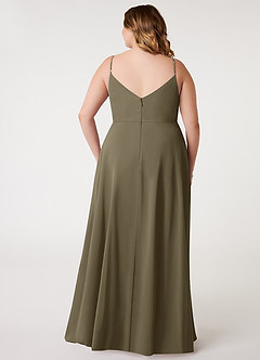 Azazie Daenerys Bridesmaid Dresses Willow Green A-Line Cowl Chiffon Dress image9