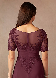 Azazie Raissa Kleider für die Brautmutter A-Linie Spitze Chiffon Kleid Cabernetrot image8