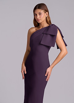 Azazie Yuanna 신부 들러리 드레스 인어 한쪽 어깨 쉬폰 바닥 길이 드레스 image7