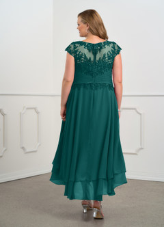 Azazie Shonda Mother of the Bride Dresses Peacock Lace Chiffon Dress image9