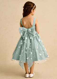 Azazie Bean Flower Girl Dresses Agave Ball-Gown Sleeveless Tulle Dress image2