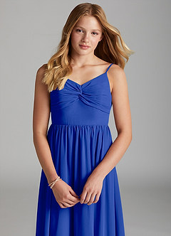 Azazie Zeya Junior Royal Blue A-Line Chiffon Dress image6