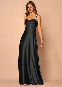 Zoya Black Maxi Dress | Azazie